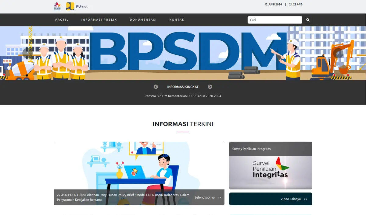 image of BPSDM PUPR Website