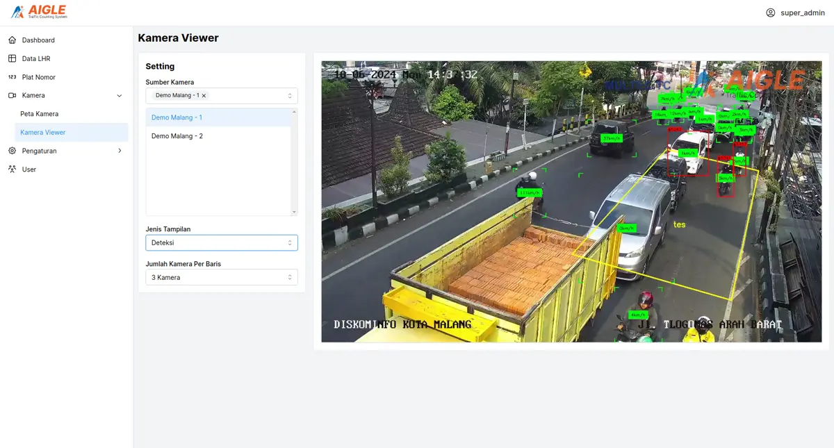 Screenshot of Traffic Detection System AIGLE